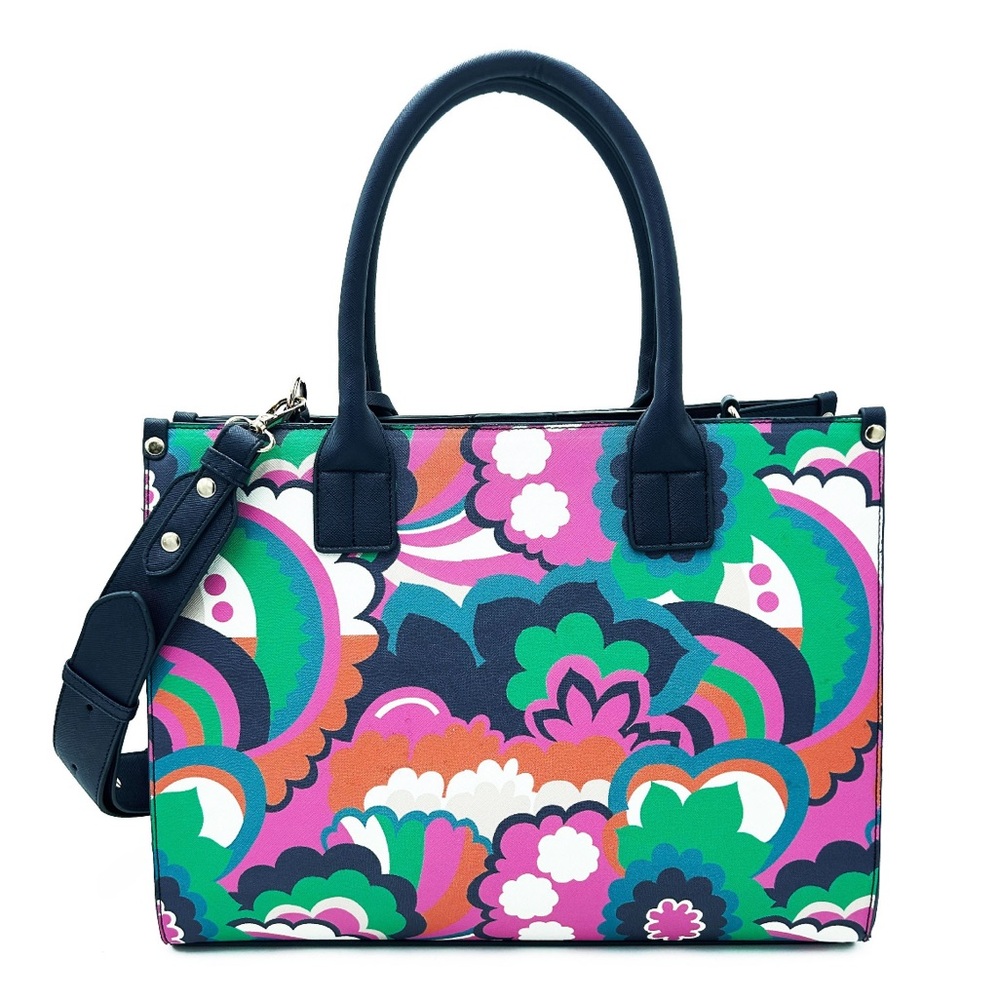 NWT Trina Turk Midsize Floral Cloud Tote - Picture 4 of 7